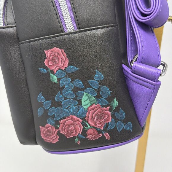 Disney Loungefly Villains Mini Backpack Maleficent Ursula Scar Roses Black NWT